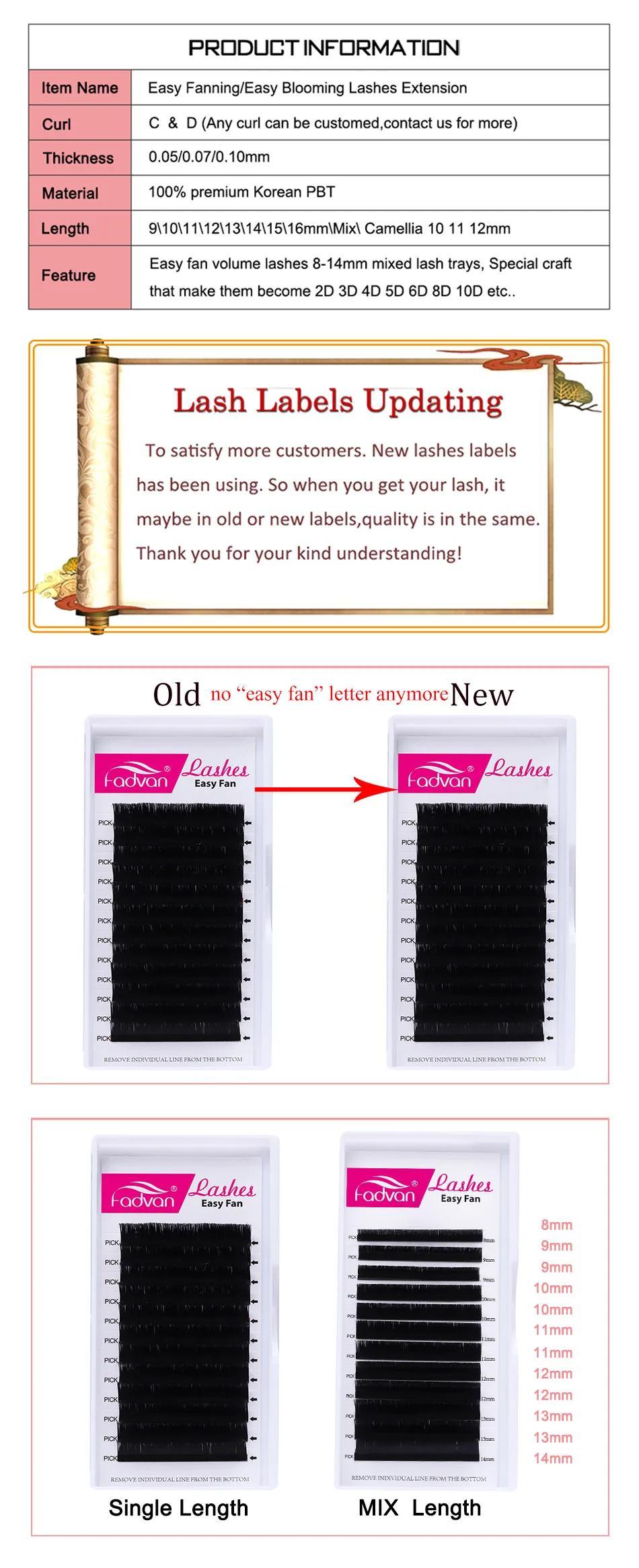 Fadvan Easy Fan Lashes Extension DIY 2d/3d/4d/10d Faux Mink Blooming Eye Lash Extensions 0.05/0.07/0.10 Makeup Lashes Fadvan Easy Fan Lashes Extension DIY 2d/3d/4d/10d Faux Mink Blooming Eye Lash Extensions 0.05/0.07/0.10 Makeup Lashes