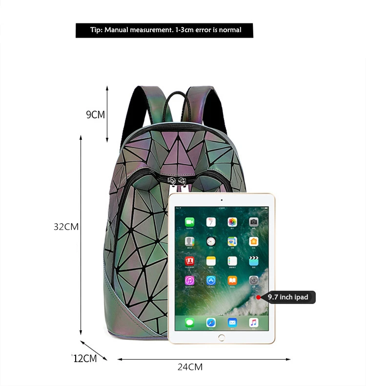 Лазерный светящийся необычный треугольный рюкзак с блестками для женщин, голографический рюкзак, женский рюкзак для девочек-подростков, школьная сумка