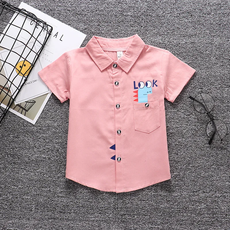 Г. Летняя новая модная детская хлопковая рубашка с короткими рукавами в Корейском стиле chao fa