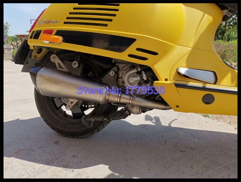 Titanium Alloy for Vespa GTS300 Motorcycle Exhaust Muffler System Link Pipe Carbon Fiber Exhaust for Vespa GTS300 Escape Motos - Image 4