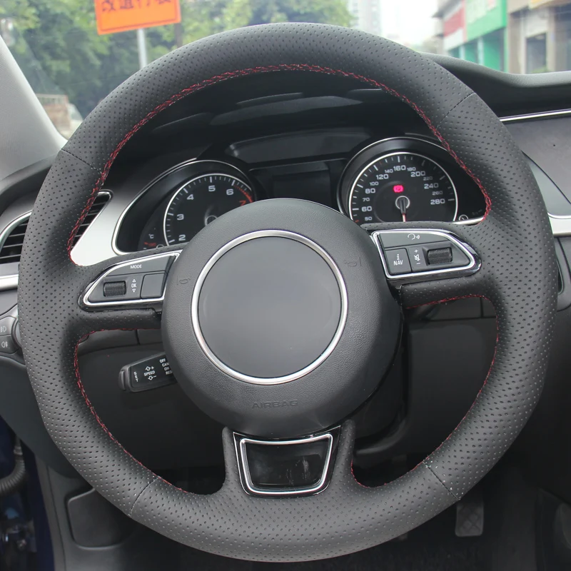 DIY автомобильный чехол на руль Volant Funda Volante из замши для Audi A3 A4 A5 A6 A7 Allroad RS 7- S6 S7 2013