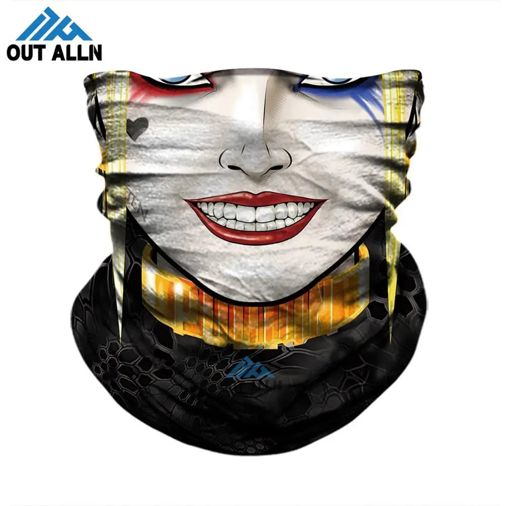 Высокая эластичность 3D Джокер череп шеи гетры Велоспорт повязка на голову клоун Веном маска для лица походный шарф Волшебная бандана Баффы щит Балаклава - Цвет: HR040961