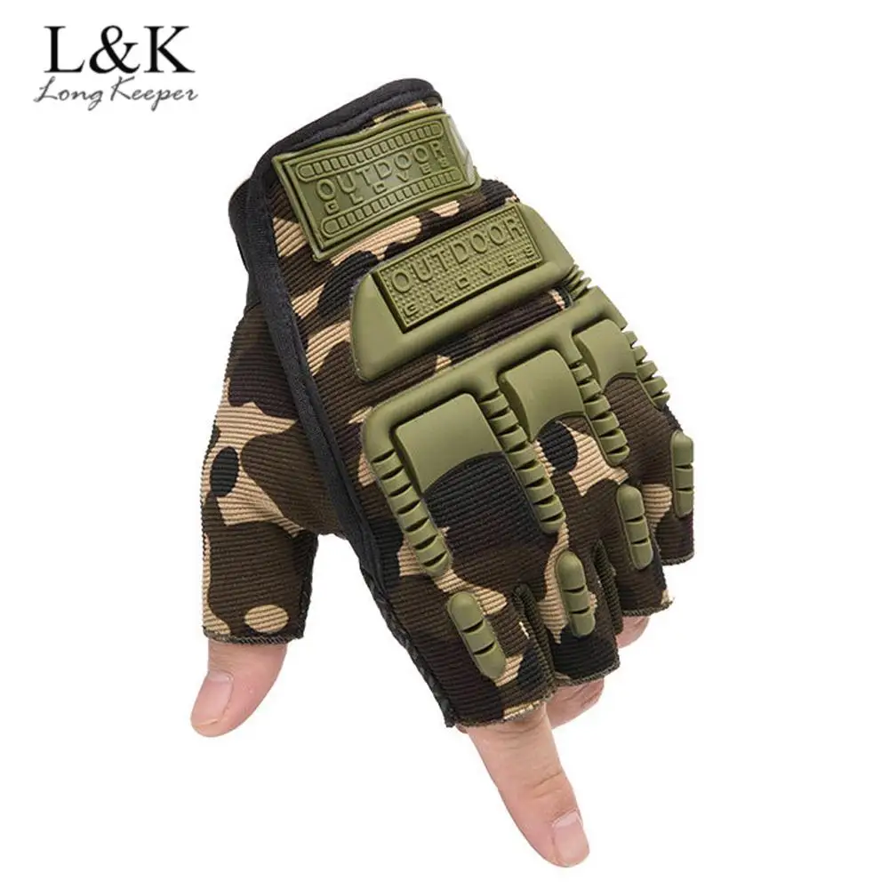 LongKeeper Half Finger Army Military Tactical Gloves Men Women Outdoor Sports Driving Shooting Training Fingerless Glove Guantes |