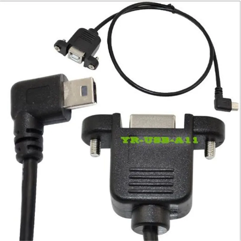 Правосторонний 90 ° USB mini 5Pin male B mother print с ушным кабелем панельный кабель для