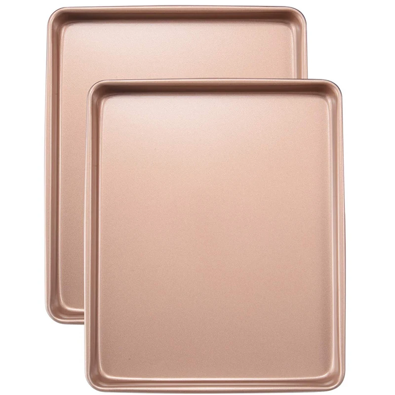 

Sheet Pans Cookie Sheet,Nonstick Bakeware Set of 2, Professional Baking Pan Set for Oven,2-Piece,Rose Gold