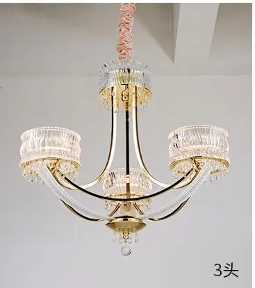 3 heads D65X H59CM Постсовременная легкая роскошная люстра, креативный хрустальный светильник, простая Европейская атмосфера, дизайнерские художественные лампы в виде короны - Цвет корпуса: 3 heads D65X H59CM