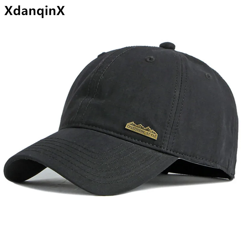 

XdanqinX Snapback Cap 2022 Spring New Washed Cotton Cap For Men Women Baseball Caps Bone Adjustable Size Black Couple Sports Cap