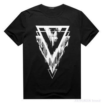 

2020 summer new short-sleeved t-shirt male personality printing loose fat large size inverted triangle pattern T-shirt