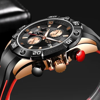 

LIGE 2020 New Fashion Men Watches with Silicone Strap Top Brand Luxury Sport Chronograph Male Quartz Watch Men Relogio Masculino
