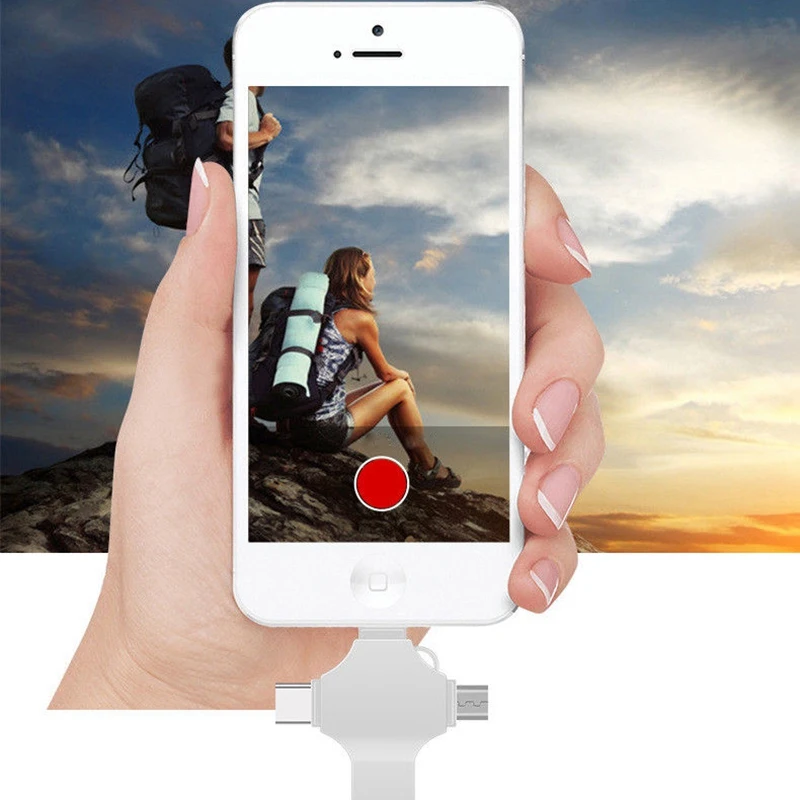 4 в 1 USB флэш накопитель OTG адаптер U диск для Iphone type C Android 128 ГБ|USB флэш-накопители| |