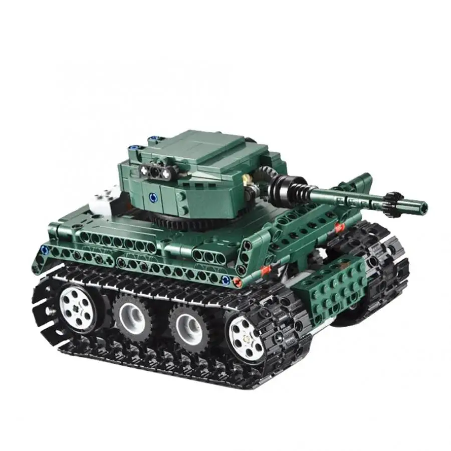 

Hot 313pcs Building Tank 2.4G Remote Control Car Children Plastic Intelligent Building Block Toy For Children Kids Educational T