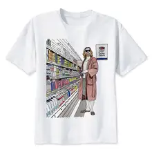 Футболка «БОЛЬШОЙ ЛЕБОВСКИ», Мужская футболка с героями мультфильмов, классная забавная белая футболка с принтом, футболки для мужчин