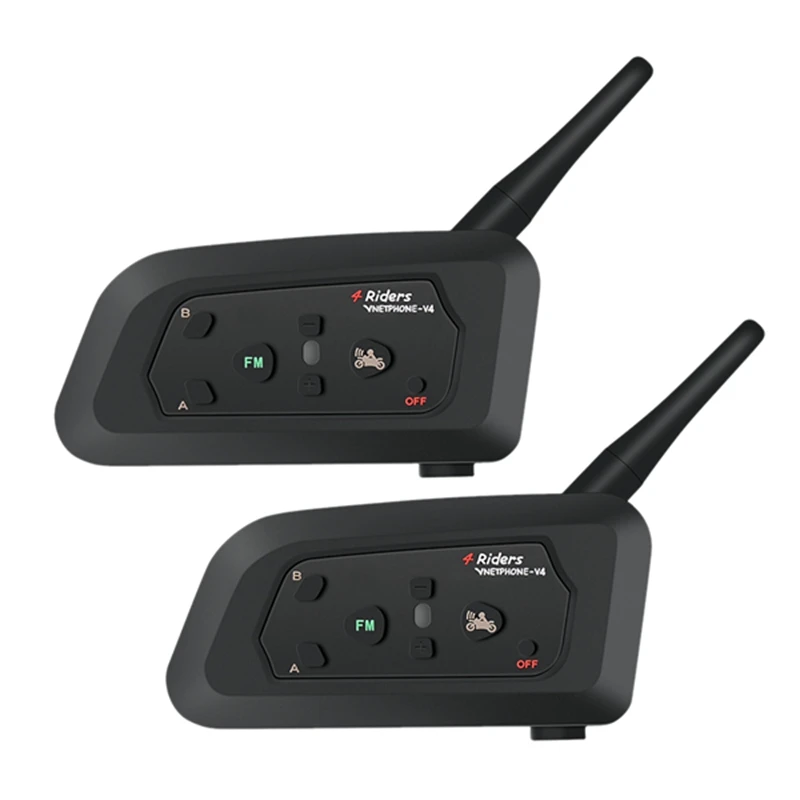 

VNETPHONE V4 Motorcycle Walkie-Talkie 1200M Helmet Bluetooth Headset Speaker 4 Rider Walkie-Talkie