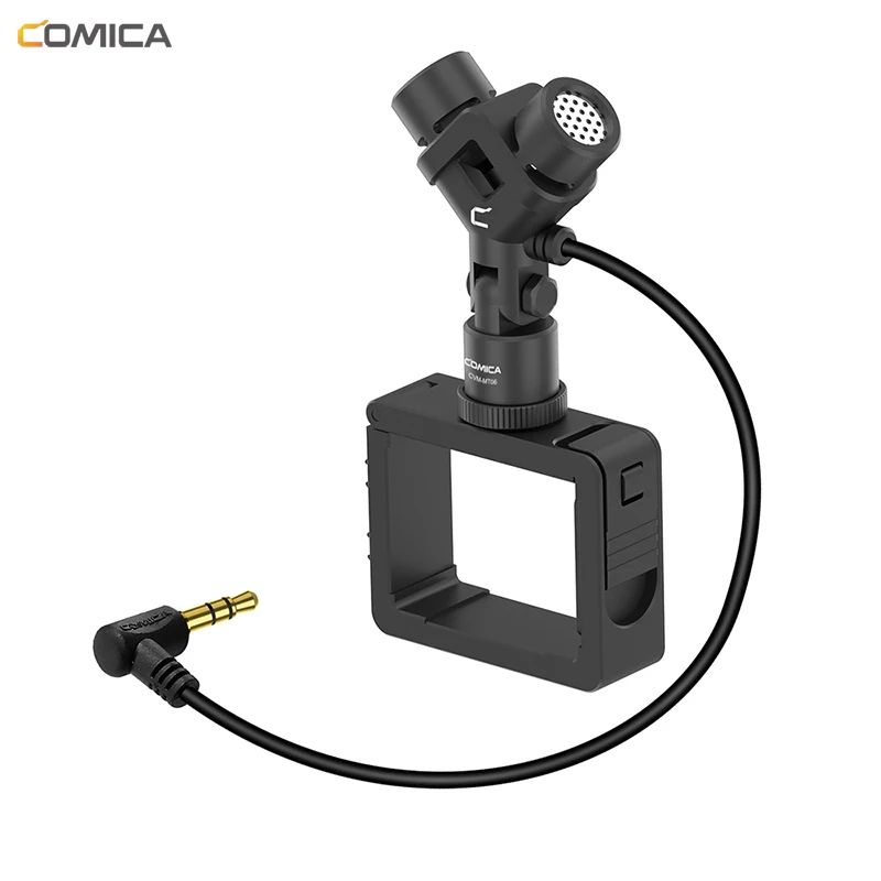 Comica CVM-MT06 Motion микрофон XY стерео двойной микрофон кардиоидный конденсатор Экшн-камера видео микрофон для DJI Osmo Pocket(3,5 мм TRS