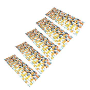 

5 Pcs 3D Self Adhesive Mosaic Wall Tile Stickers Wall Stickers Home Bathroom Kitchen Decoration Wall Stair Tile Sticker