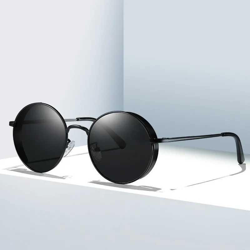 Женские солнцезащитные очки в стиле ретро круглые поляризационные из сплава