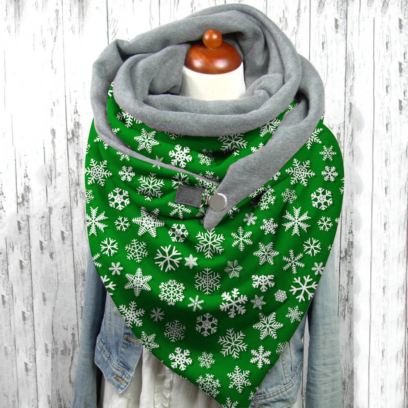 Christmas Printing Retro Multi-purpose Scarf Winter Women Hijabs Female 2021 New Fashion Lady Shawl Button Шарф Бандана |