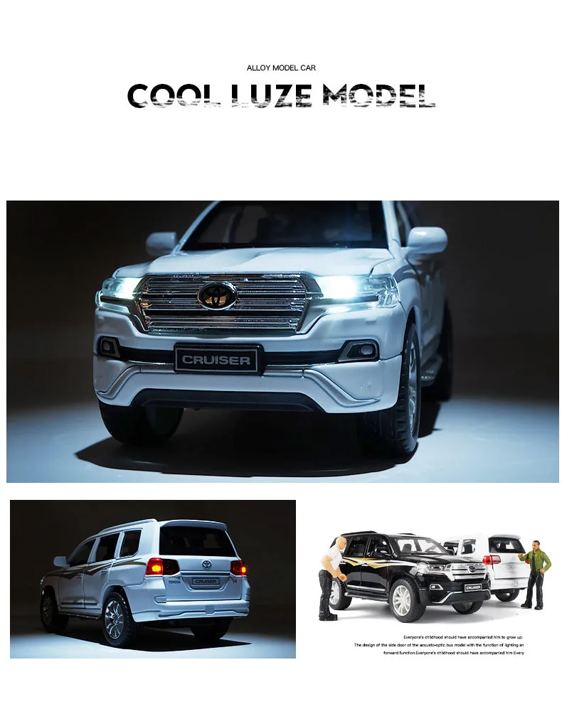 1:32 Toy Car Toyota Land Cruiser Prado Metal Toy Alloy Car Diecasts Toy Vehicles Car Model 6 Doors Can Opened Toys For Children