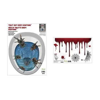 

1 Set Bloody Spider Toilet Decals Horrifying Scary Creepy Horror Spider Stickers Toilet Seat Stickers Stain Decal for Home Bar