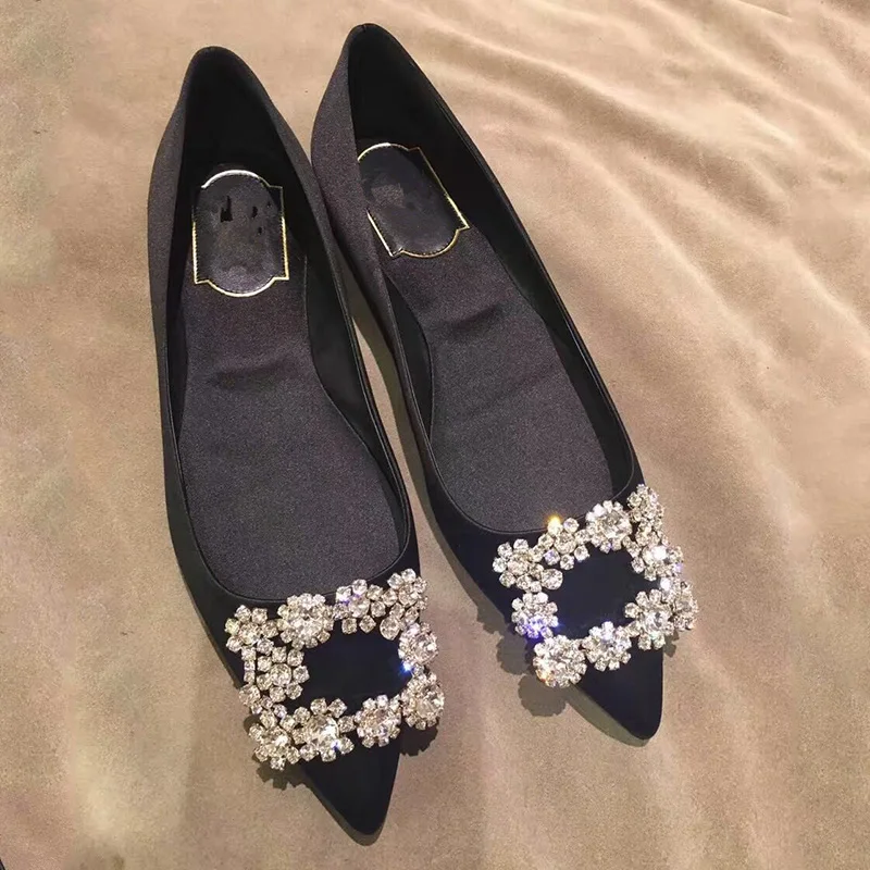 WEIQIAONA/фирменный дизайн; роскошные женские туфли на высоком каблуке с кристаллами; коллекция года; женские туфли с острым носком; свадебные туфли; модельные туфли-лодочки