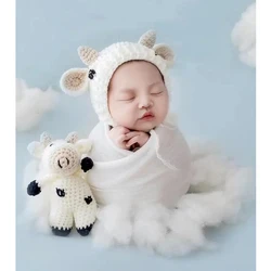 Accessoires Photo pour nouveau né, chapeau, couverture de photographie pour bébés, ensemble de poupée, tenue de séance Photo pour garçons et filles 