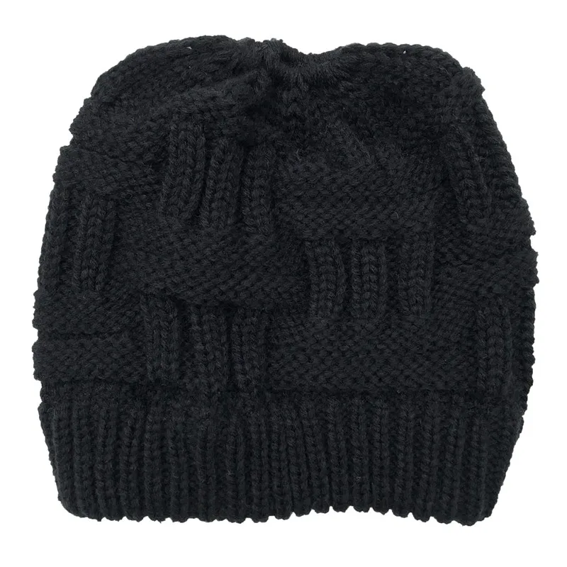 Новые модели женские осенние зимние теплые наушники акриловые Skullies зимняя шапка женская повязка для волос вязаная шапка 6 цветов