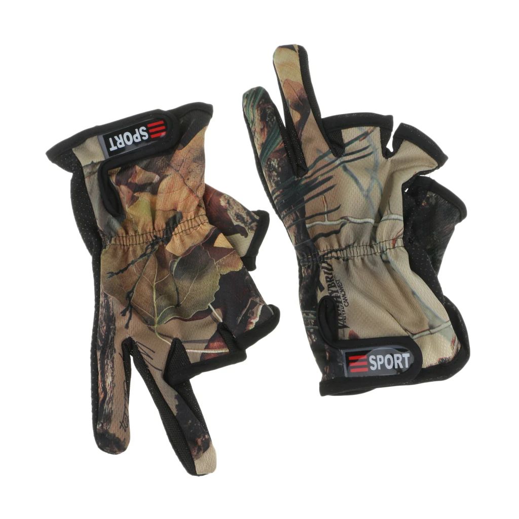 1 Pair Fishing 3 Finger Cut Gloves Outdoor Sports Hunting Non-Slip Mittens