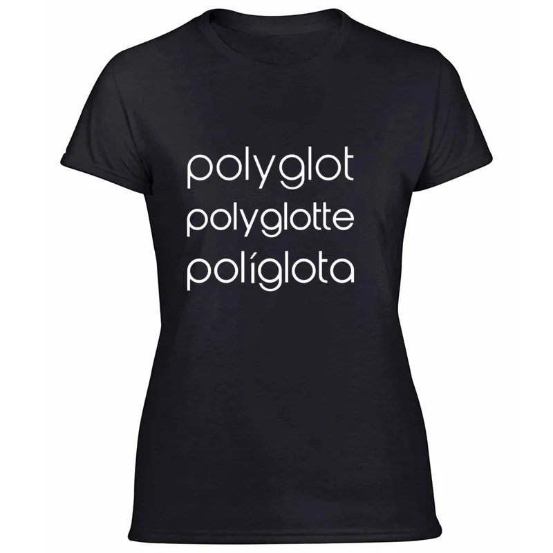 Модная футболка Polyglot Polyglotte Polyglota на нескольких языках, мужская Милая футболка, женская футболка с комиксами