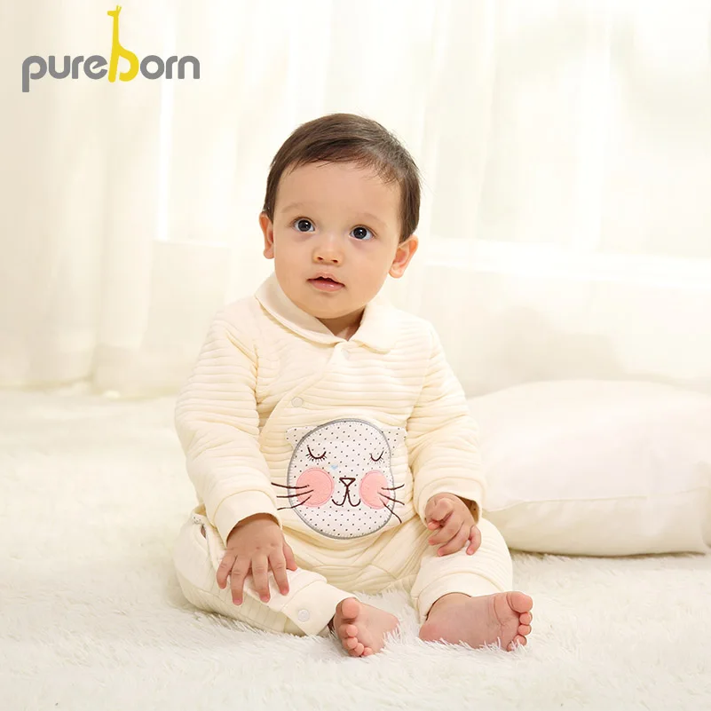 Pureborn/детская одежда; Детский комбинезон; хлопковая одежда для новорожденных; комбинезон; Детский костюм для девочек и мальчиков с героями мультфильмов; один предмет