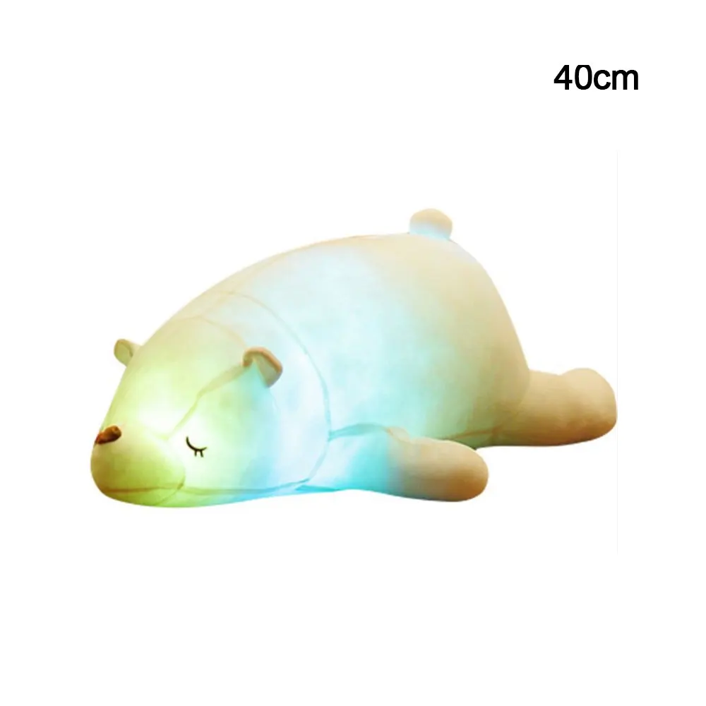 

Light up Polar Bear Night Light Soft Plush Toy Ocean Species Pillow Animals Cushion Gifts for Kids Toddlers