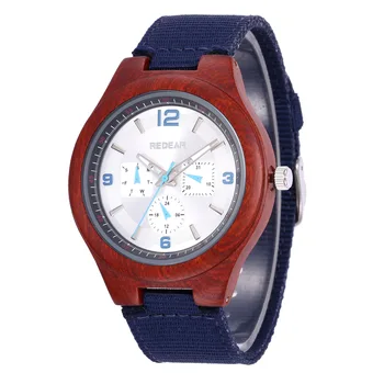 

Six Needlewood Wrist Watch Concise Nylon Bring Wrist Watch Wooden Watch