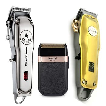 

Kemei All Metal Professional Electric Hair Clipper Rechargeable Hair Trimmer Haircut Shaving Machine KM-1986 PG KM-1996 KM-2024