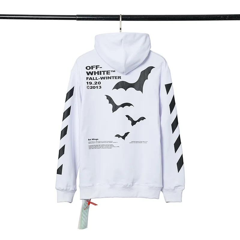 OFF-WHITE OW Осень-Зима Новая высококачественная мужская толстовка с принтом летучей мыши