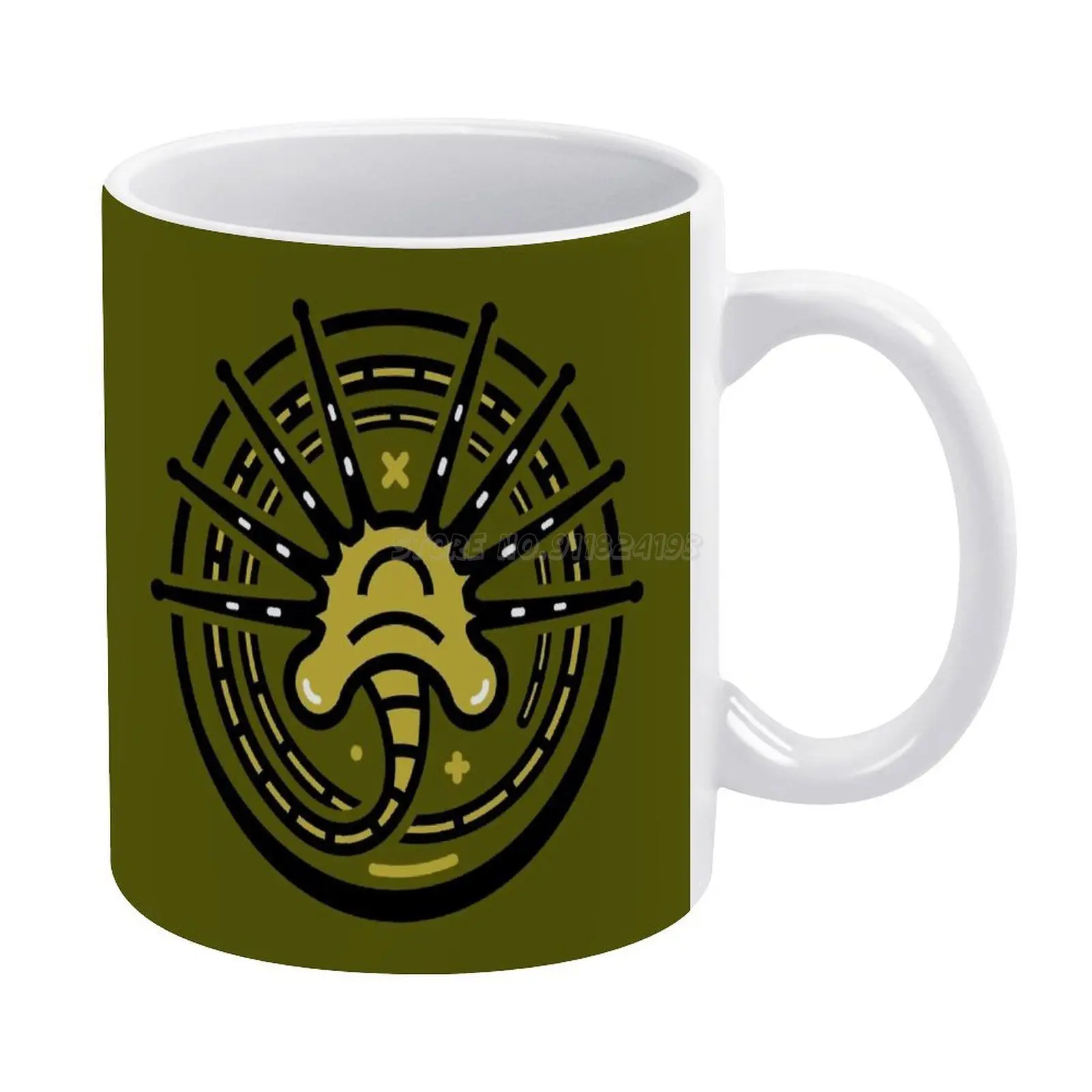 Facehugger Emblem White Mug Custom Printed Funny Tea Cup Gift