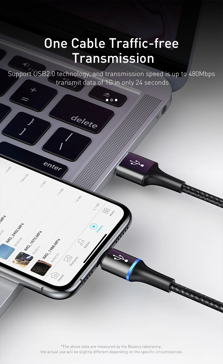 Baseus 3 в 1 USB кабель для iPhone 11 Pro XS Max светодиодный кабель Micro usb type C для samsung huawei Xiaomi зарядный кабель
