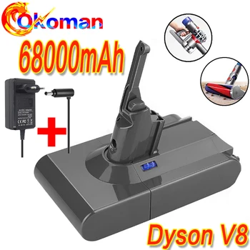 

Dyson V8 battery 68000mAh 21.6V Li-ion Battery for dyson dc62 battery DC58 DC59 DC61 DC74 SV09 Vacuum Cleaner Battery + charger