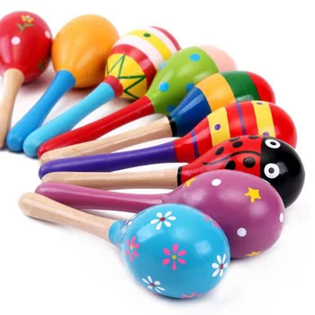 

Baby Sand Hammer Music Toys Toddlers Wood Sand Hammer Child Early Education Rattle Musical Instrument Percussion Baby Shaker Toy