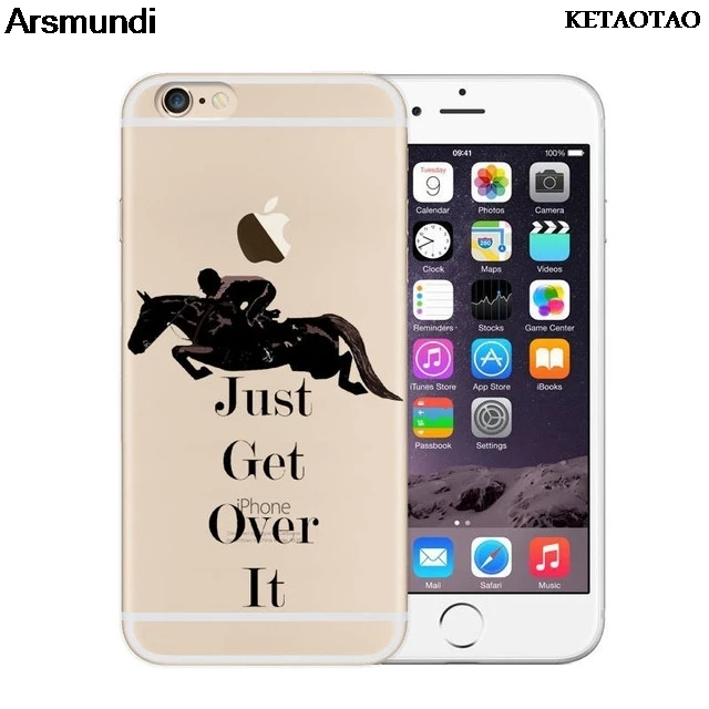 KETAOTAO Just Get Over It Horse Jumper Phone Cases for iPhone 5C 5S 6S 7 8 Plus XR XS Max X 6 Case Soft TPU Rubber Silicone |