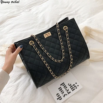 

Large Capacity Women's Shoulder Bag Luxury Brand Leather Handbag 2020 Chain Casual Tote Bags Designer Female High Quality Bolsas