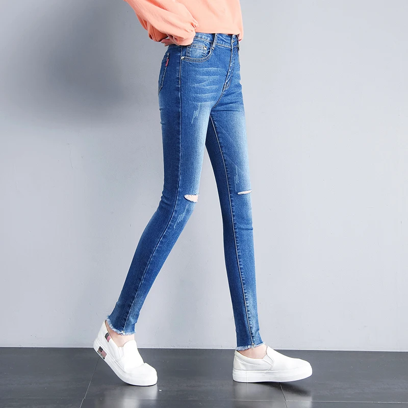 Jeans Woman Stretch Skinny Jeans With High Waist Women Washed Denim Ladies High Elastic Pencil Pants
