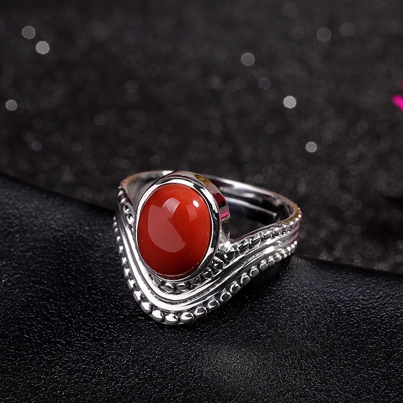 

2019 Real Sale Anel Feminino Cross-border Deserve To Act The Role Of S925 Pure Ornaments Thai Antique Open Women's South Ring