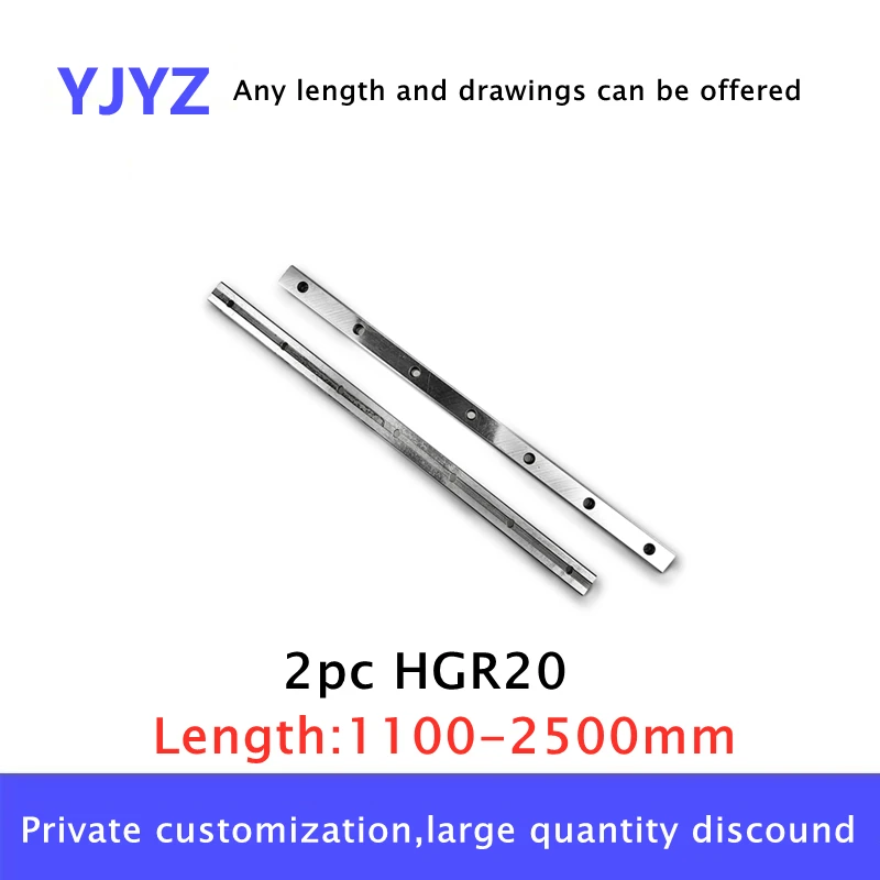 US $110.22 Free Shipping 2pcs 11002500mm HGR20 Square Linear Guide Rail For HIWIN Slide Block Carriages CNC Router Engraving
