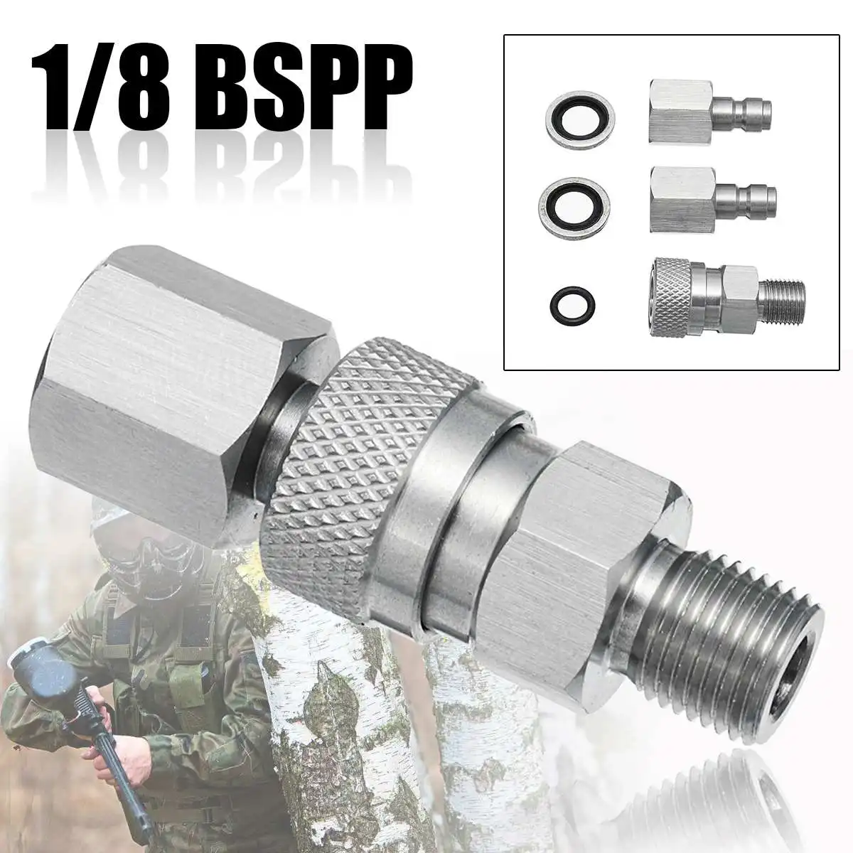 Gu n Filling Quick Connect Adapter Stainless PCP 1/8 BSPP with Plugs Fitting Connector Coupler for Toy Gu n|Toy Guns|   - AliExpress