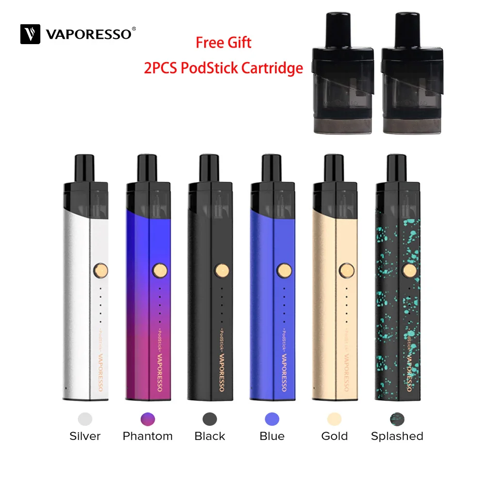 

Original Vaporesso Podstick Kit Built in 900mAh Battery Vape Electronic Cigarette with 2Pcs 2ml Podstick Cartridge 1.3ohm 0.6ohm