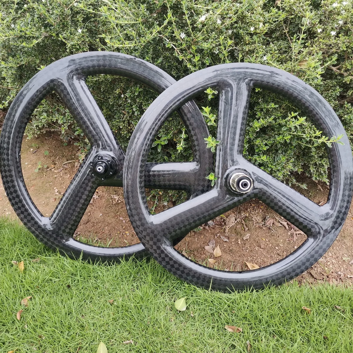 Carbon Fiber Road Bike Spoke Wheels ICAN Carbon Fat Bike Wheelset