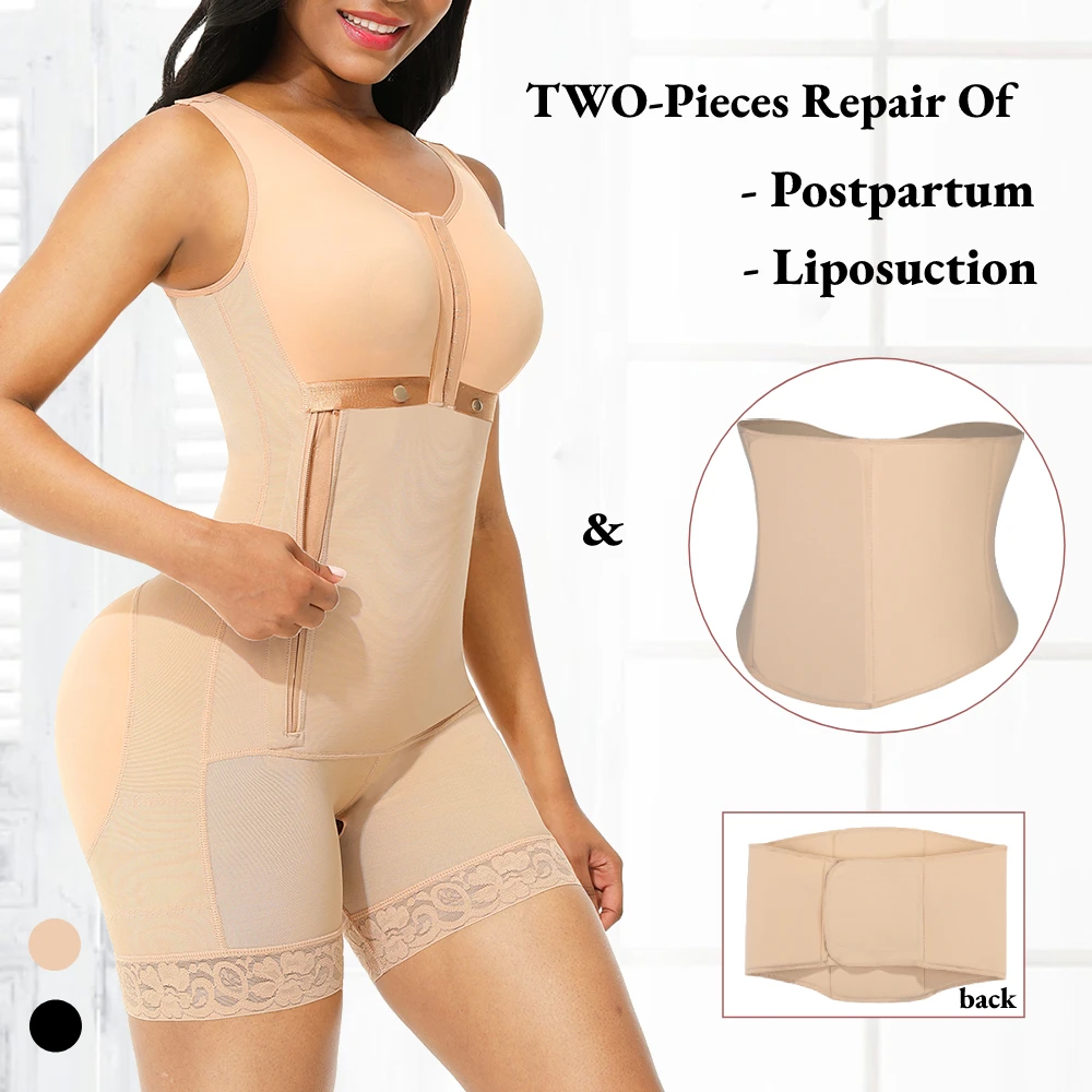 low back shapewear HEXIN Women Body Shaper bbl faja Beige Postpartum Recovery Compression Board Abdominal Board Flattering Ab Board Liposiction plus size shapewear
