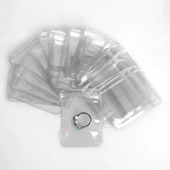 

New 100pcs/pack Ziplock Plastic Bags Transparent Jewelry Food Reclosable Storage Bag for Ear Ring Necklace Storge