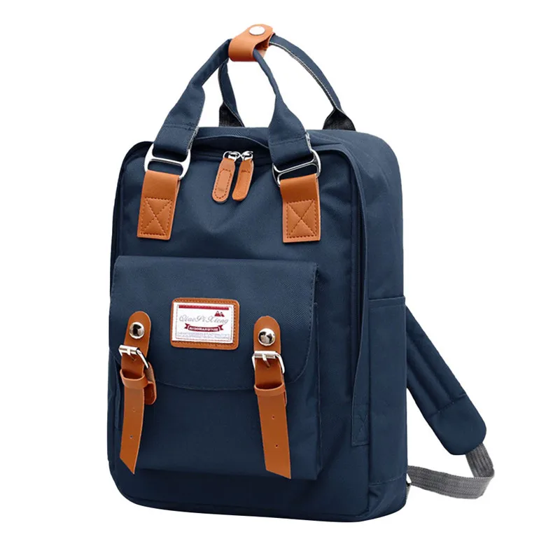 Dark Blue School Backpacks For Teenagers High Quality Women Waterproof Mum Bag Multi-function Backpack Wild Large Capacity E7 - Цвет: Dark Blue