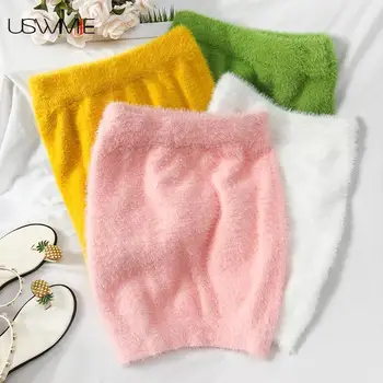 

Spring Skirts Womens Sweet Fashion Sexy Simple High Waist Casual Solid Color Elastic Waist Pack Hip Comfort Slim Pencil Skirt