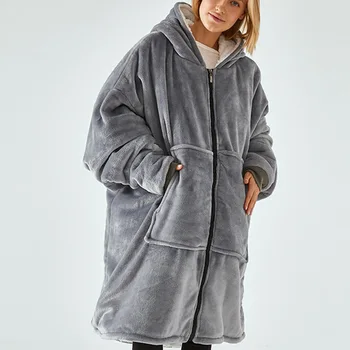 

Hooded Sweatshirt Wearable Blanket Fleece Pullover with Front Pocket and Pocket Soft Warm Cozy Clothing